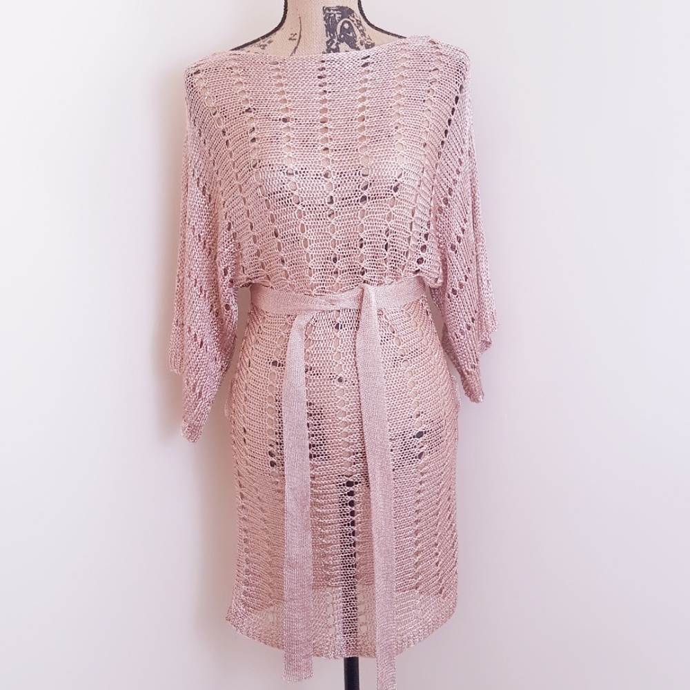 Rose Gold Metallic Swimsuit Cover up - Picture 3 of 10